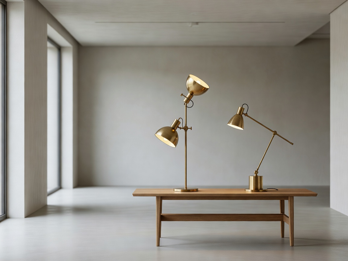 GUBI Multi-Lite and Bestlite brass lamps displayed in an understated Nordic architectural room