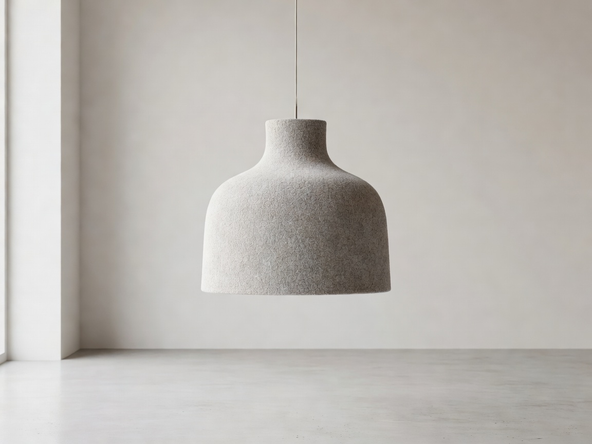 Muuto modern minimalist pendant lamp with tactile recycled PET felt texture