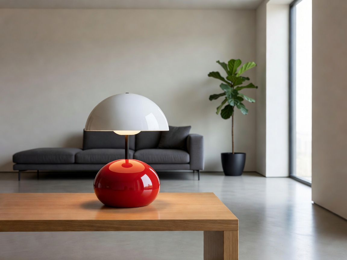 Verner Panton Flowerpot lamp with nested hemispherical shades in a contemporary interior